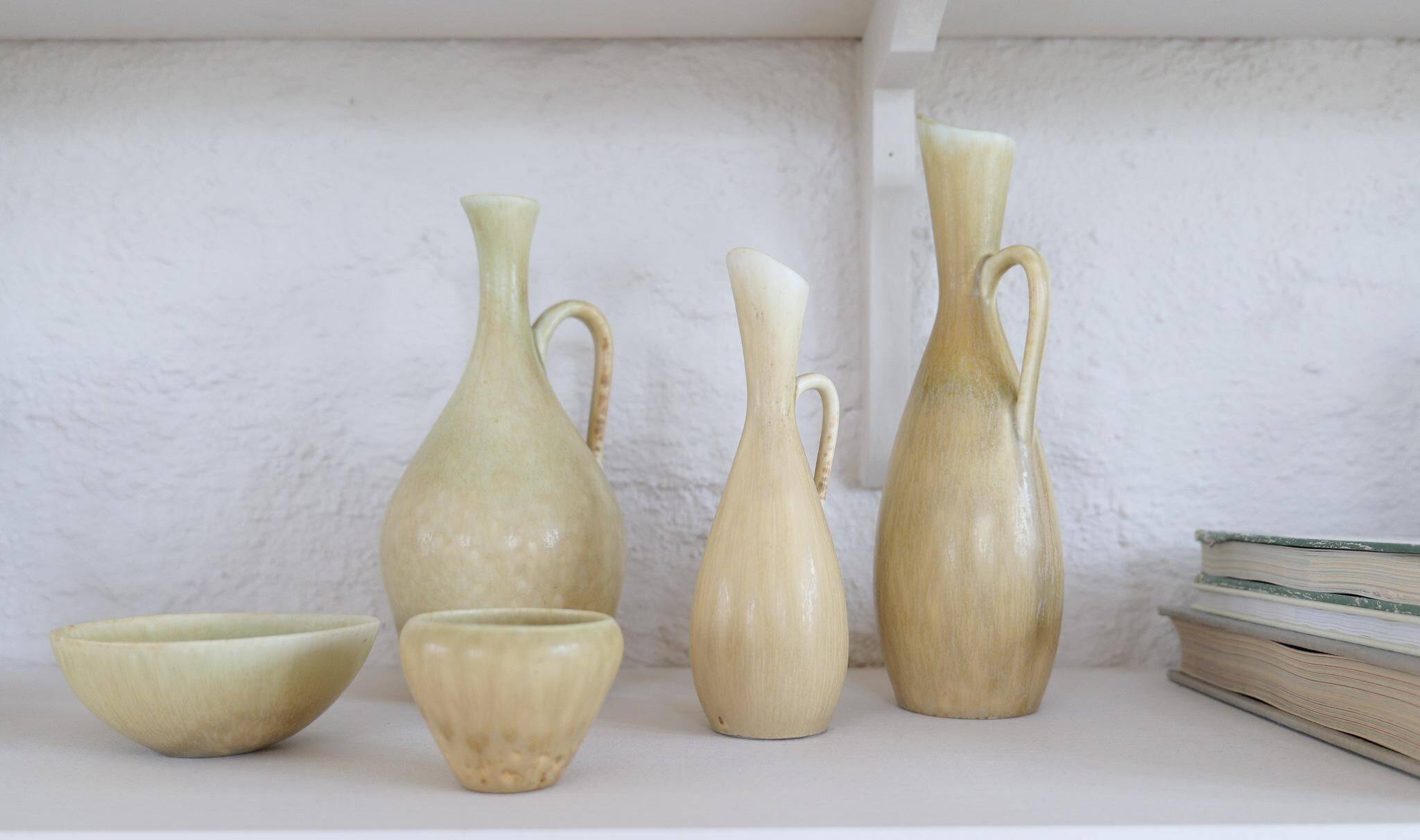 Group of 5 Mid-Century Modern Vases Rörstrand Sweden 1950