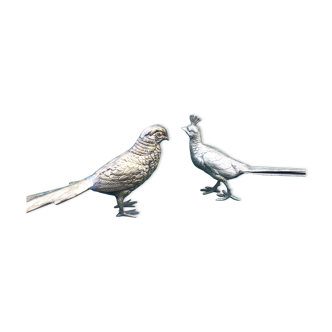 Pair of golden brass birds