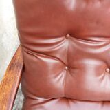 Rotating armchair in vintage skaî 1970