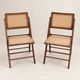 Vintage folding chair in wood and cane – 1960s/70s
