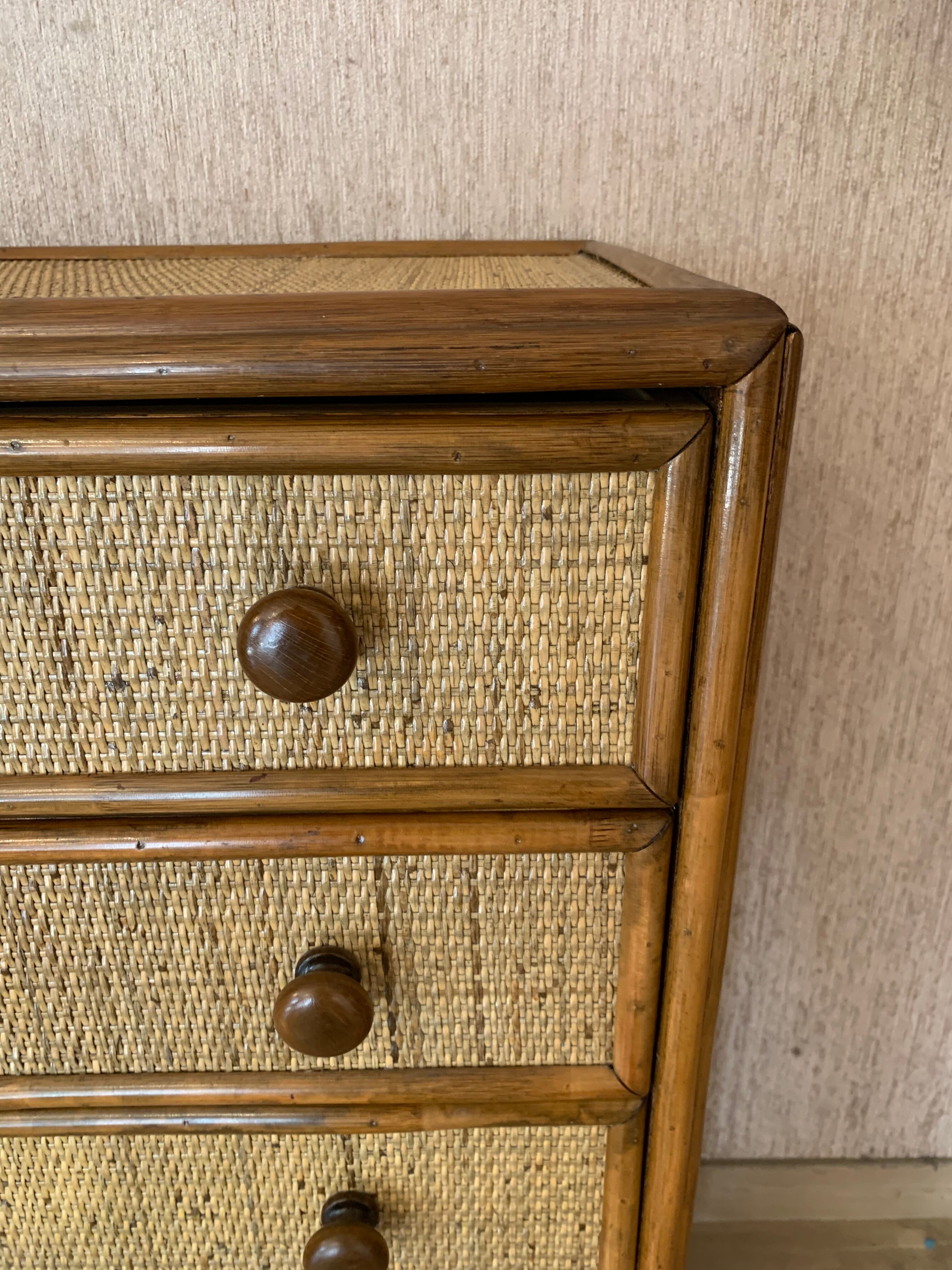 Maugrion, chest of drawers rattan  1960