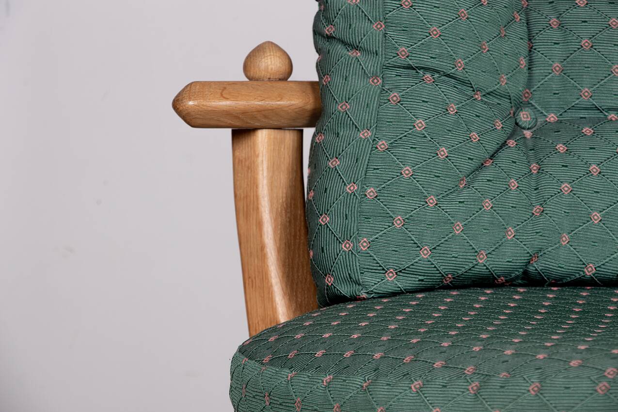 Grand French armchair in solid oak, Guillerme and Chambron Your House