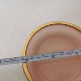 cendrier ,vide poche en opaline  rose ,cerclage en métal doré ,années 70,Italien vintage