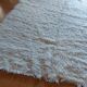 LARGE WHITE CARPET WITH LONG HAIR - PURE WOOL - 156 X 220 CM - VINTAGE