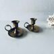Pair of brass thumb candlesticks