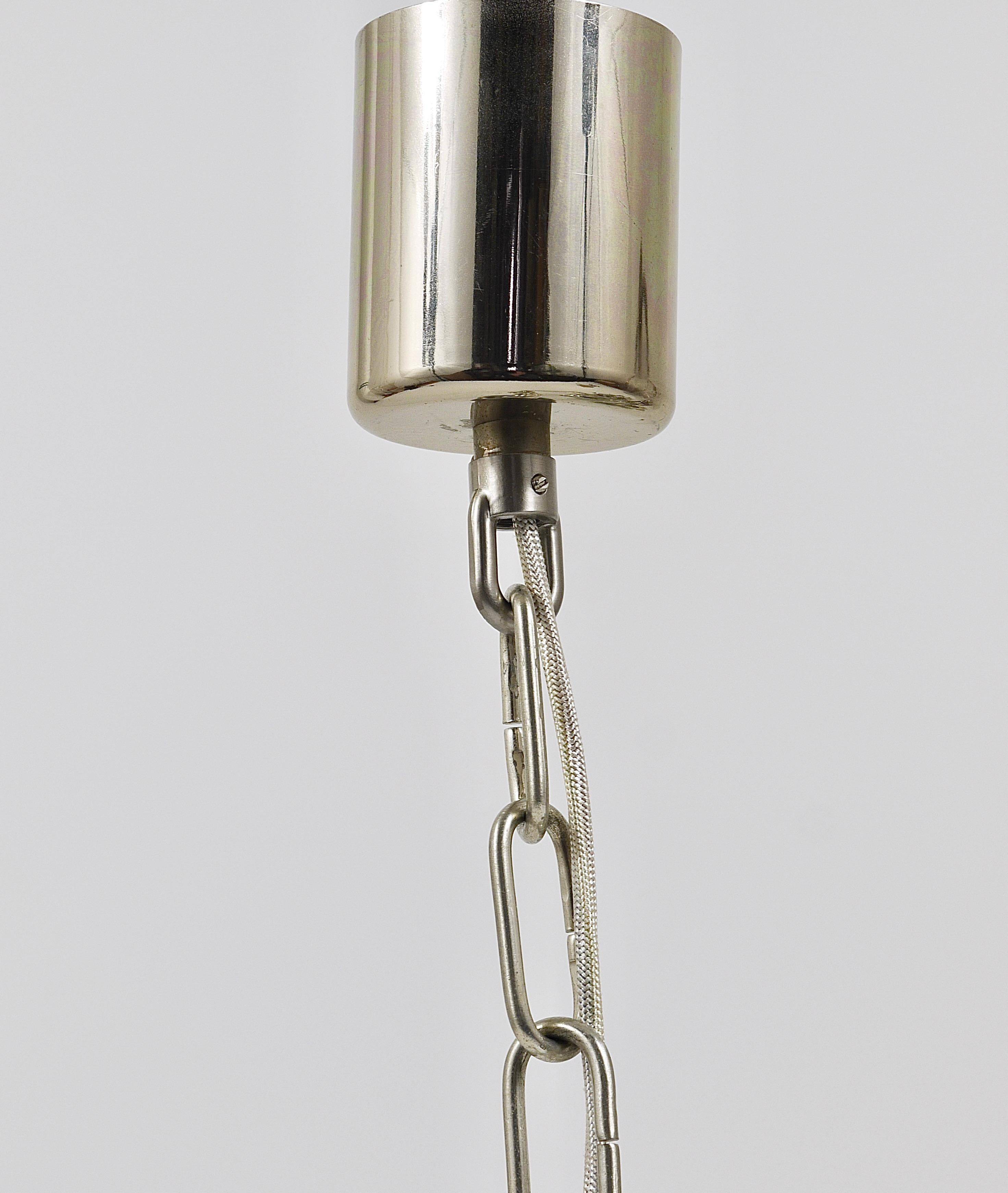Crystal Glass Flower Pendant Light in Kalmar Style by Sische, Germany, 1970s