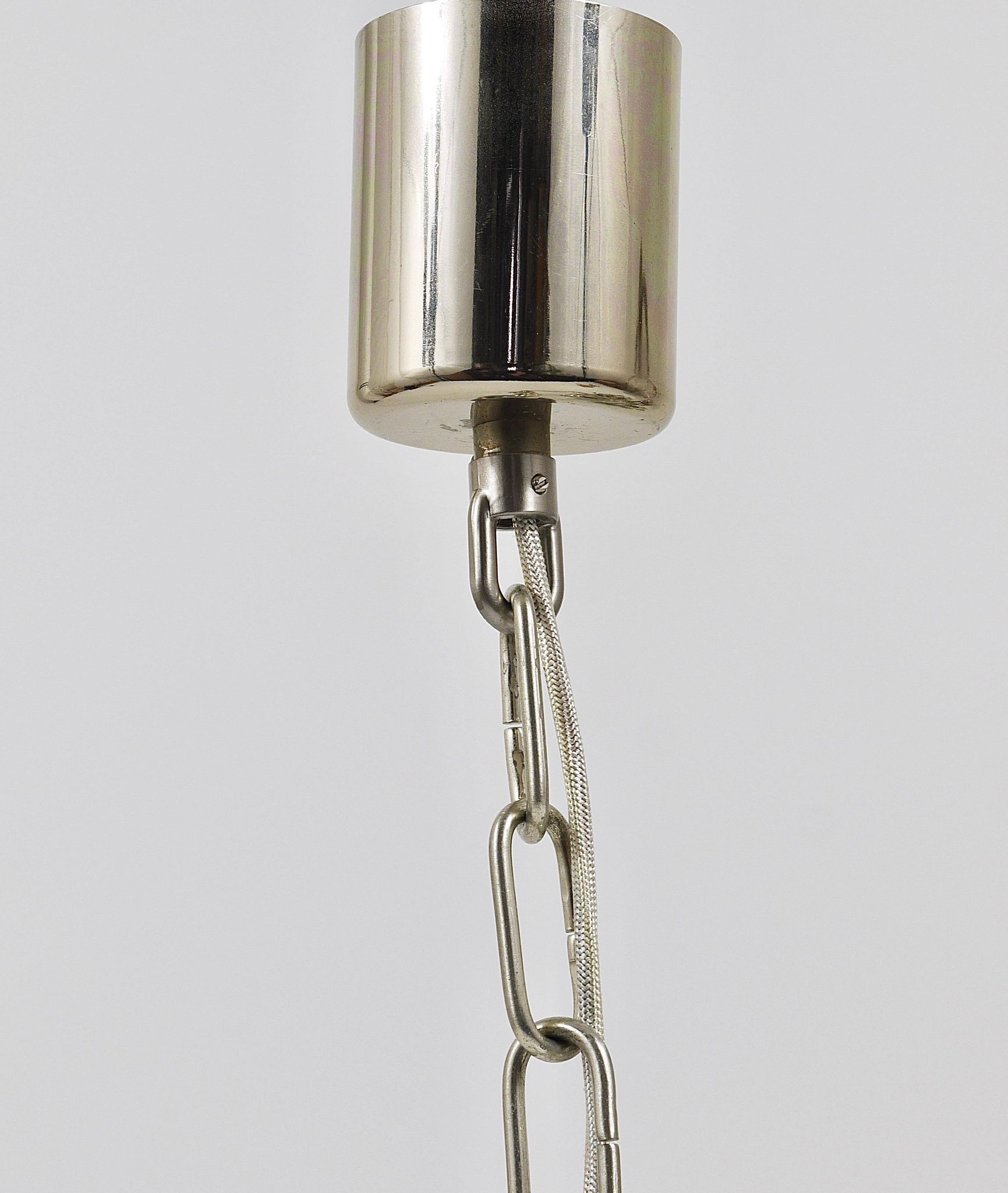 Crystal Glass Flower Pendant Light in Kalmar Style by Sische, Germany, 1970s