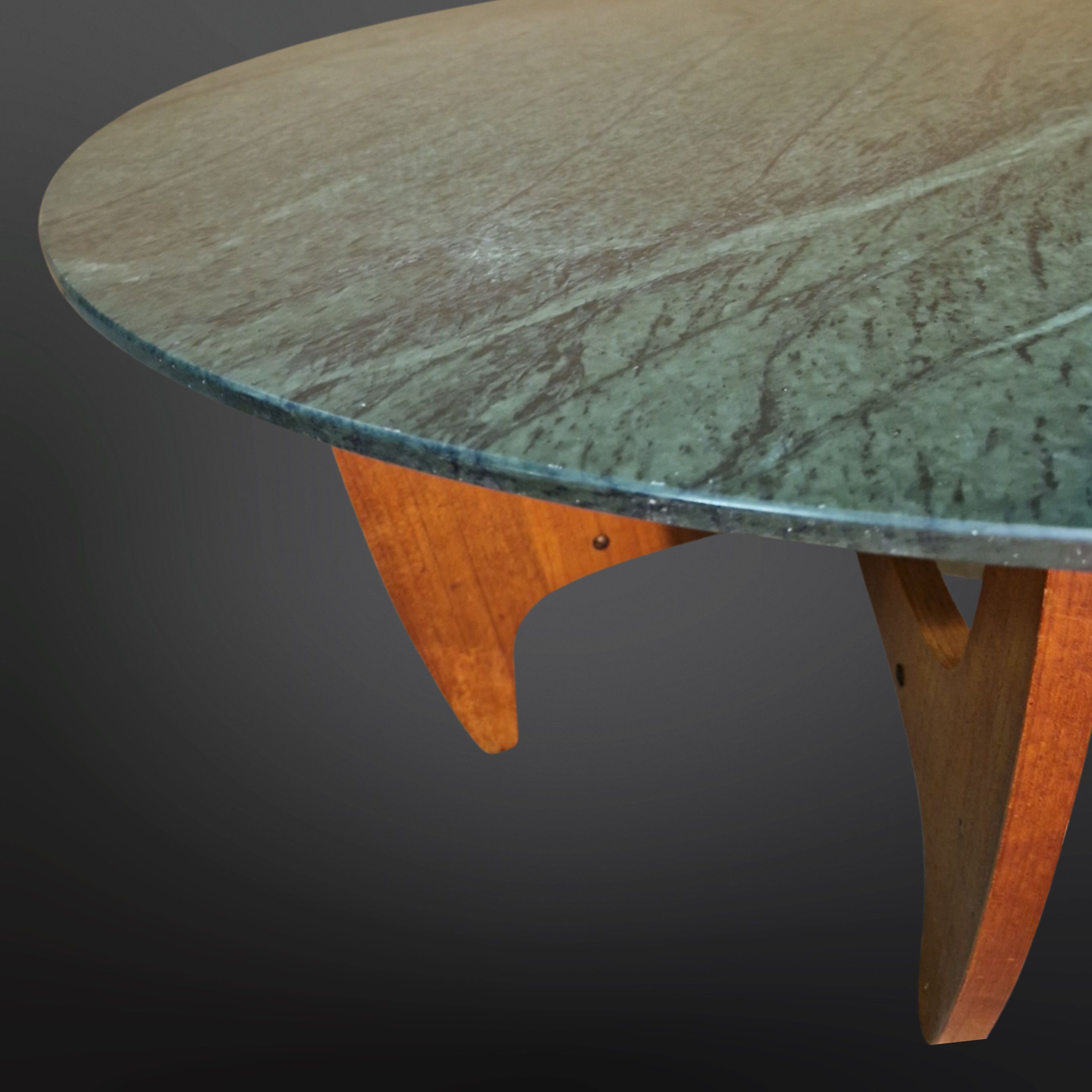 Table basse du milieu du siècle avec plateau en marbre vert, Allemagne 1960s