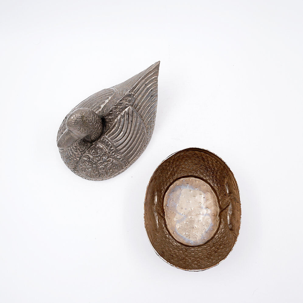 Boîte à bétel birmane en forme de canard, années 1950