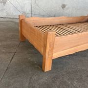 Solid oak children's bed, France, vintage 1960s