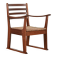 Rare fauteuil brutaliste en chêne Bas van Pelt avec assise en jonc tressé pour ma maison