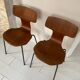 Set of 2 vintage Arne Jacobsen hammerheads chairs in teak