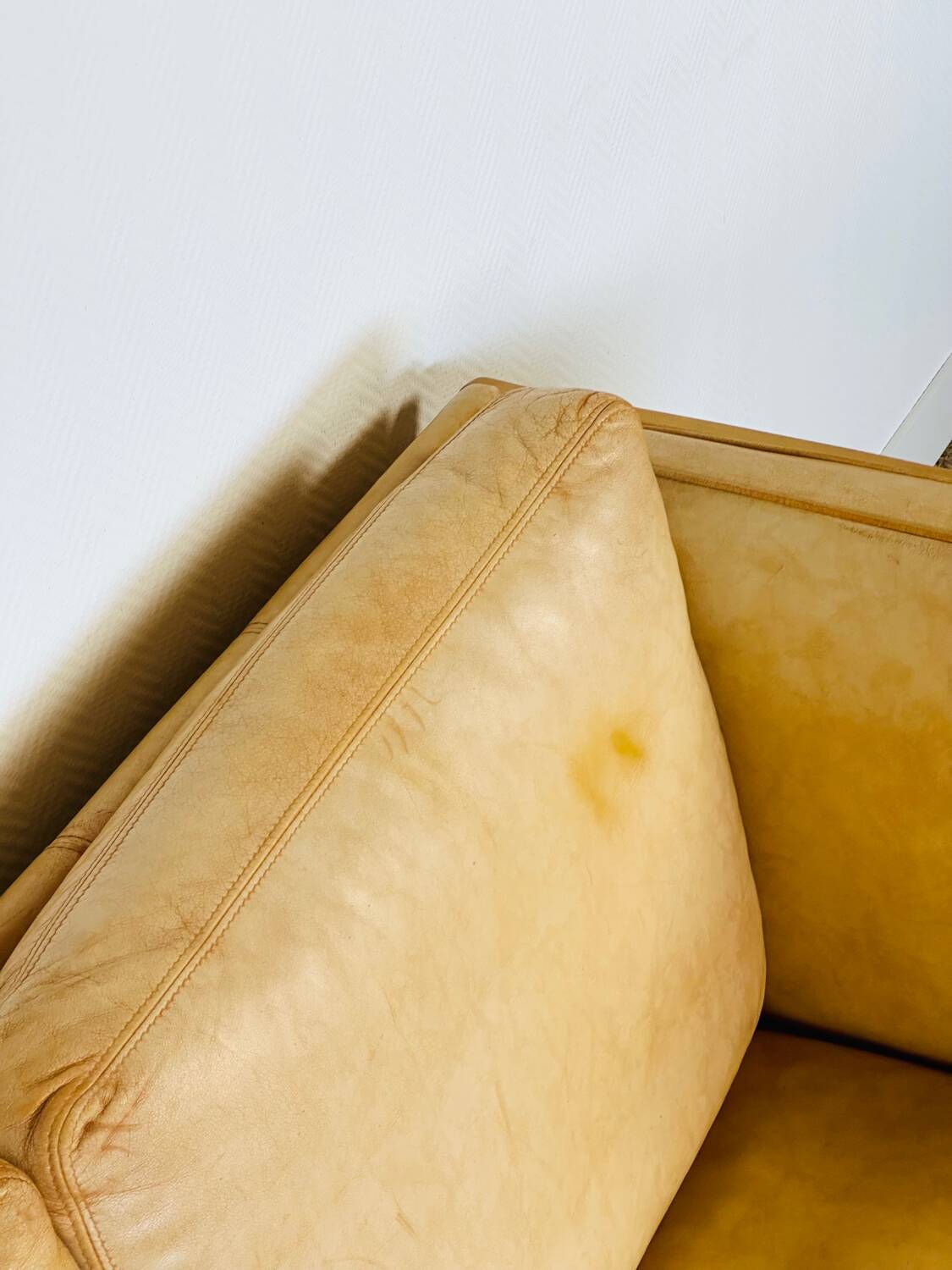 Vintage Scandinavian leather sofa Stoby 1960