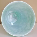 Large flared vase, signed La Rochère, blown glass with colored inclusions