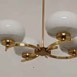 Lustre Arlus à 4 feux en laiton des années 50/60