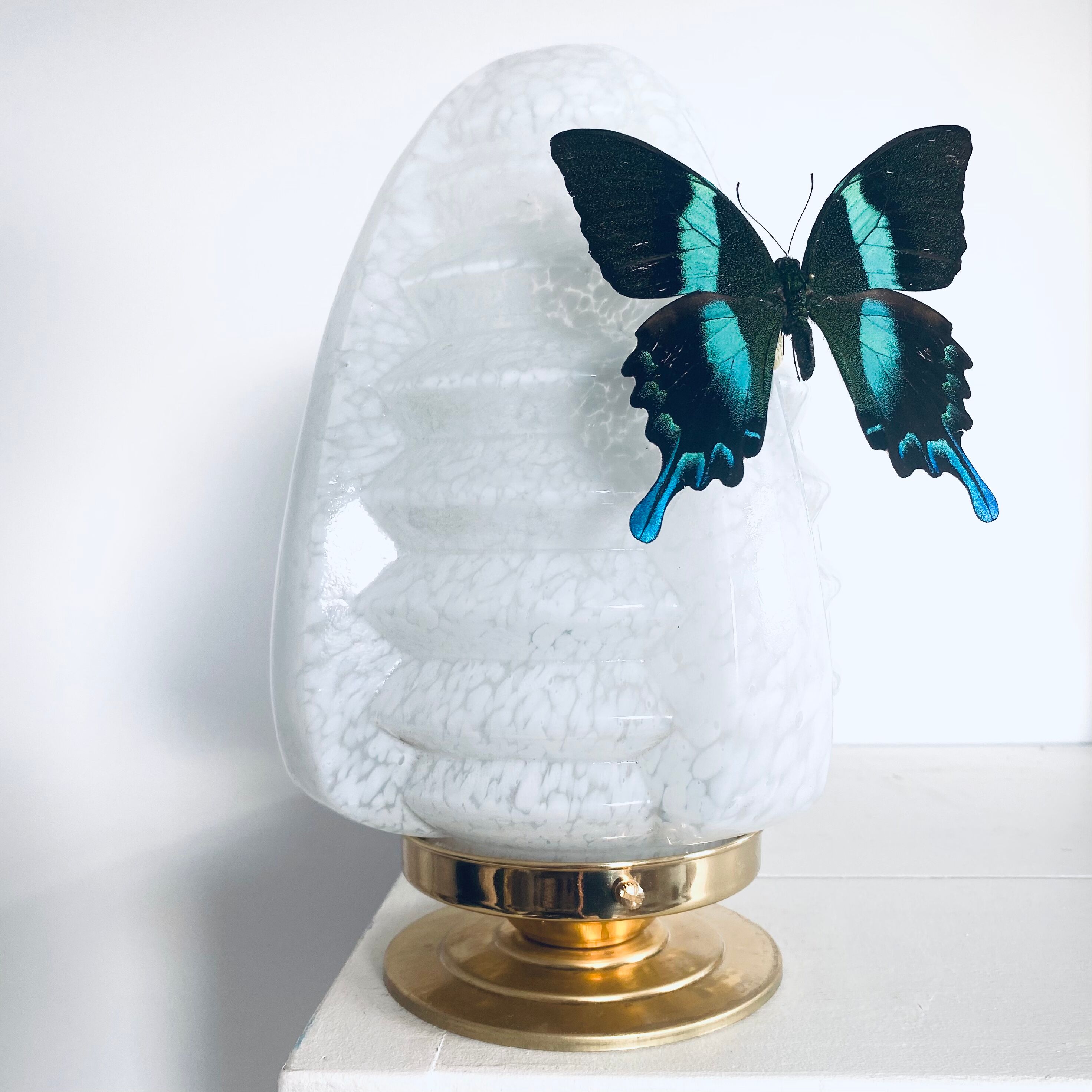 Clichy glass globe skyscraper lamp