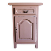 Confiturier haut ancien en bois massif peint rose