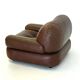 Dark brown leather Sapporo armchair for Mobil Girgi