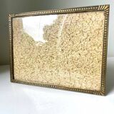 Cadre métal laiton 20 cm x 15 cm verre convexe