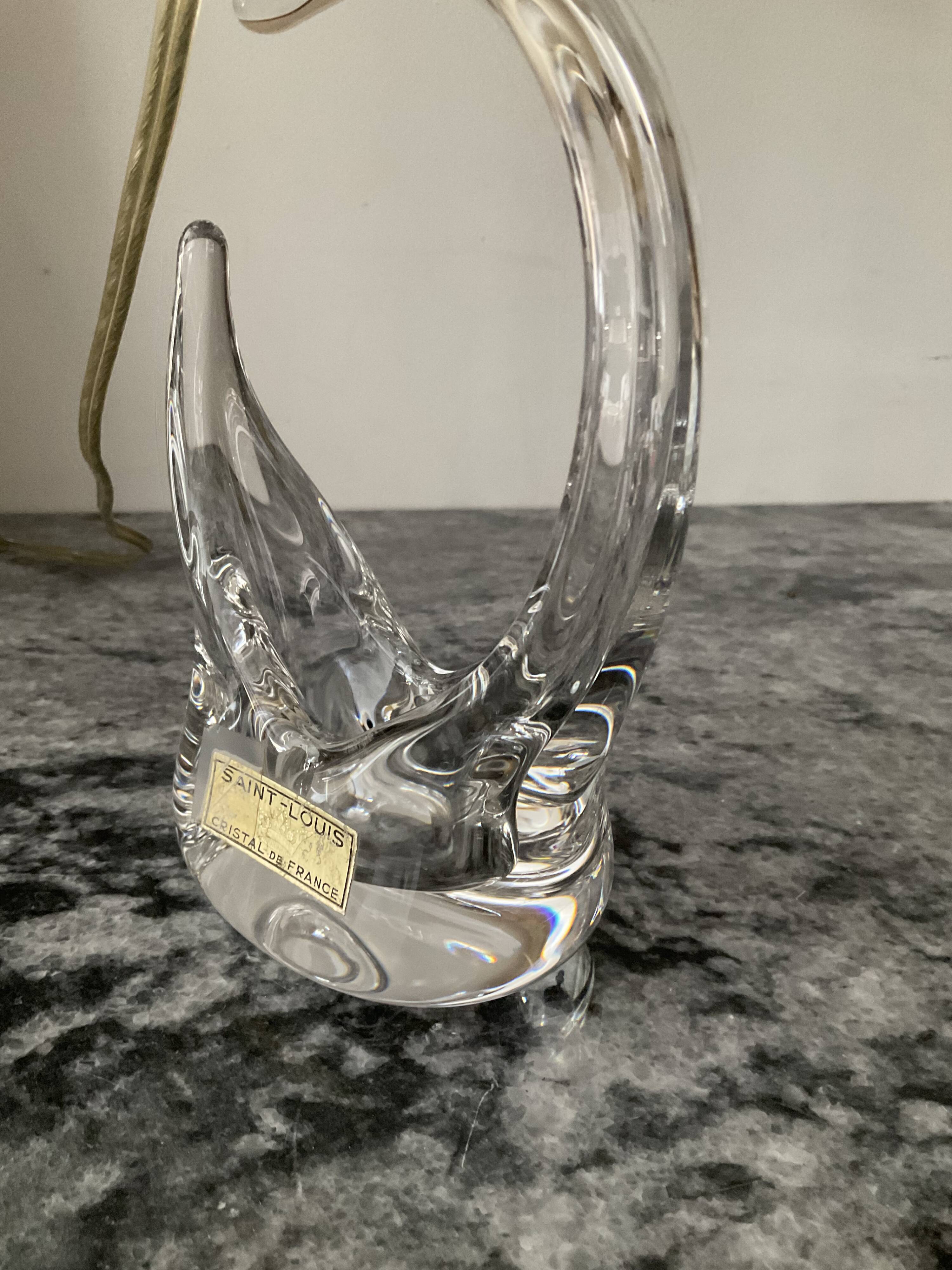 Pair of Saint Louis crystal lamps from the 1950s-60s.