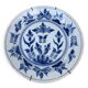 Assiette décorative fleurs bleu