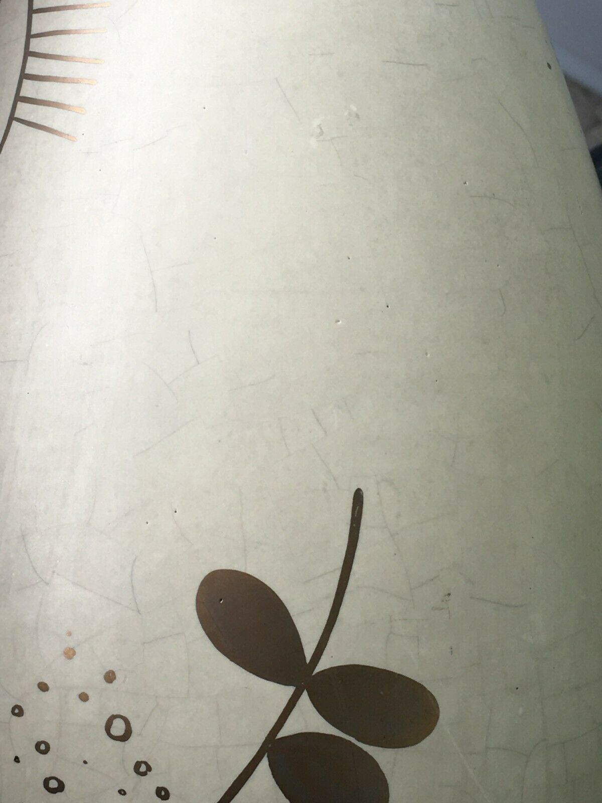 20th century gold painted ceramic art deco vase