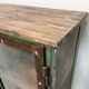 Industrial Iron Cabinet with Mesh Doors on Wheels, 1960s