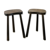 Pair of brutalist tripod stools