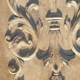 Panel, pediment, wall element in polychrome wood