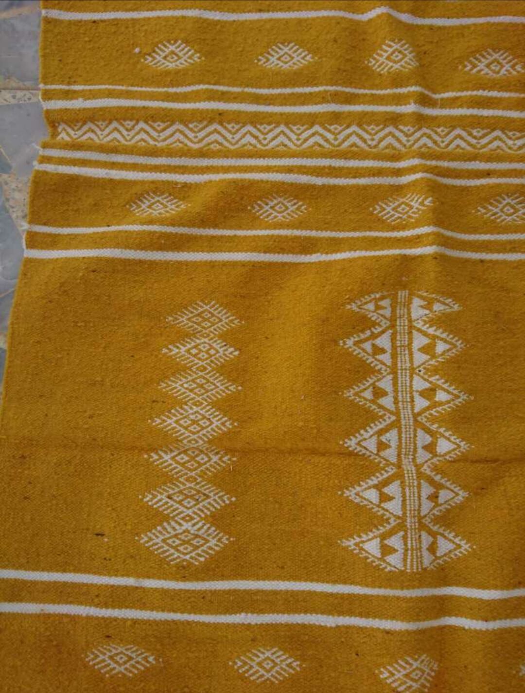 Yellow and white kilim rugs 100x140cm