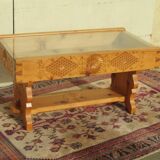 Very distinctive pine coffee table, display case