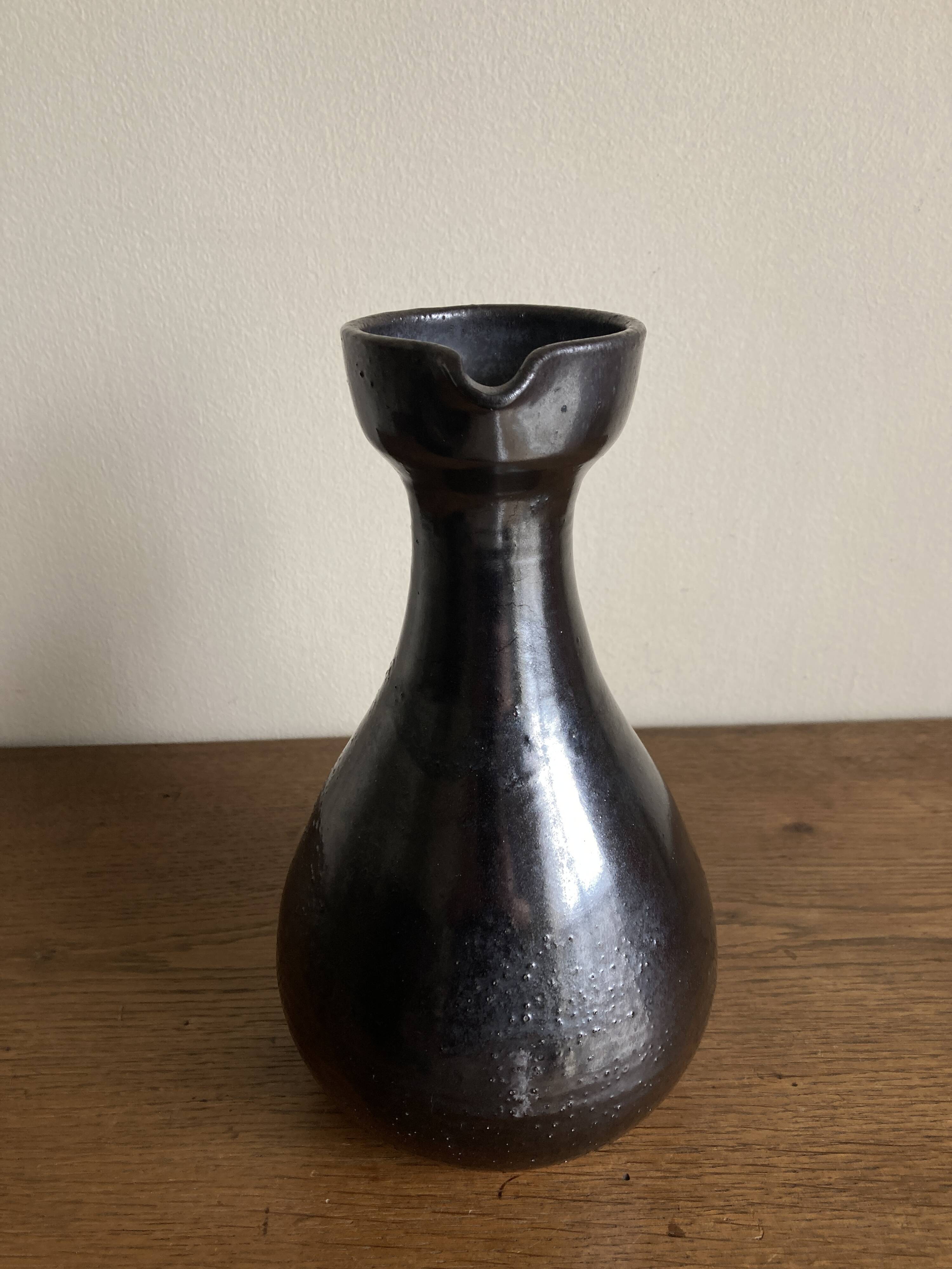 Robert Picault ceramics, black glazed earthenware, 1960