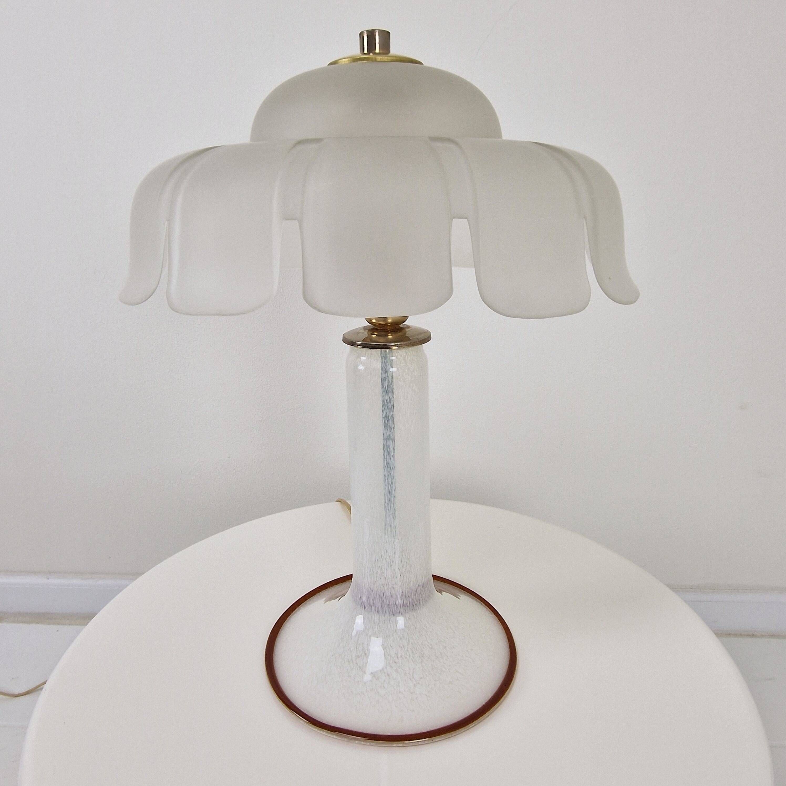 Exquisite Vintage Italian Murano Glass Table Lamp – 1970s/1980s