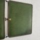 Vintage 1930s triptych mirror barber nickel-plated green crocodile effect.