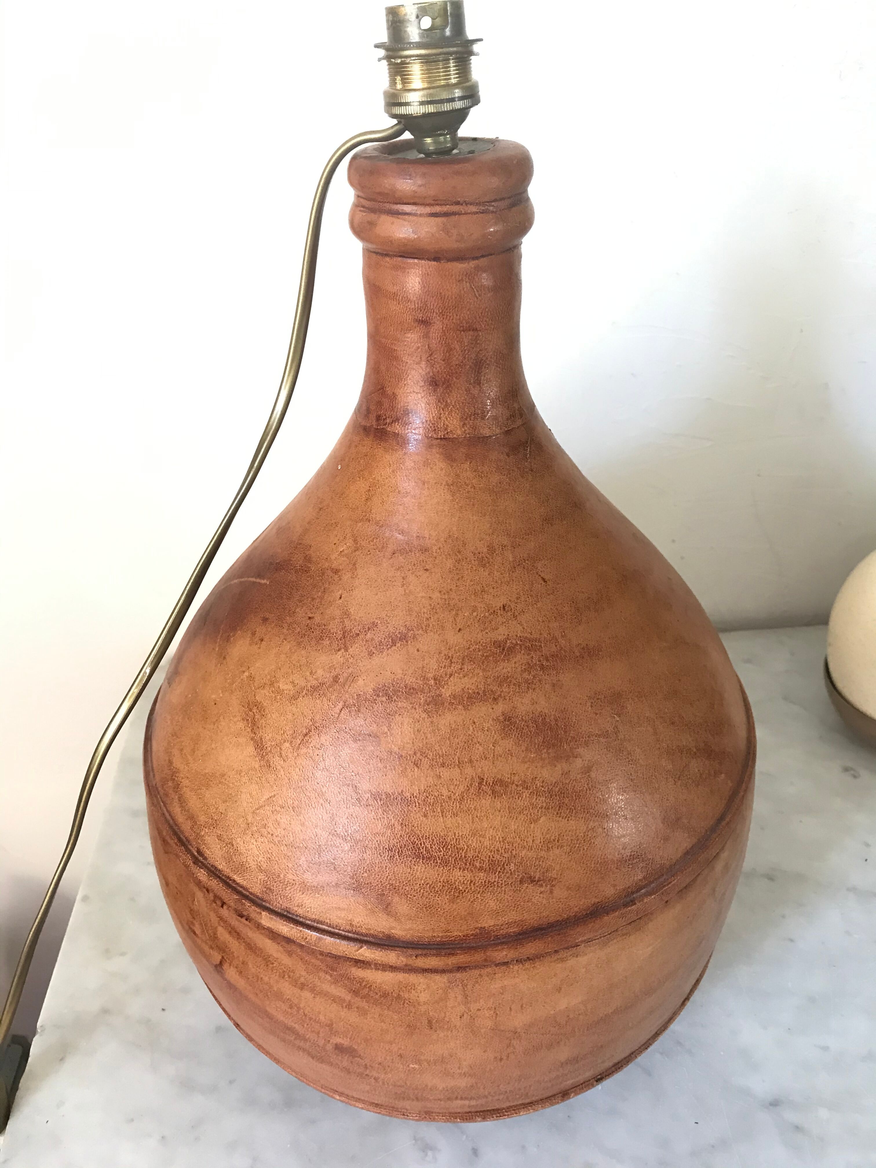 Vintage leather lamp 40 cm
