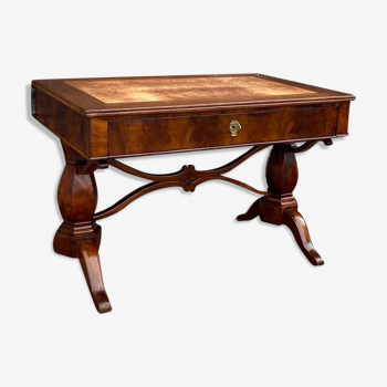 Flat mahogany desk charles X XIX th century