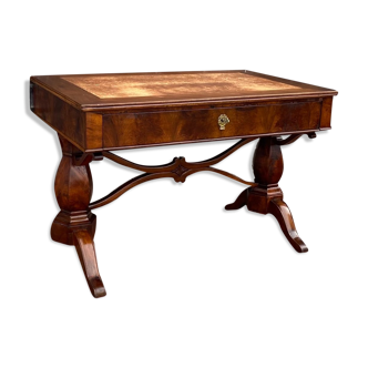 Flat mahogany desk charles X XIX th century