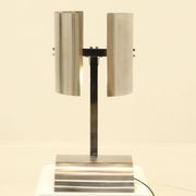 Rare Table Lamp in Stainless Steel by J. Bouvier, France, 1970s