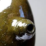 Ancienne gargoulette "Magique" oeuf en grès vernissé/émaillé et sablé