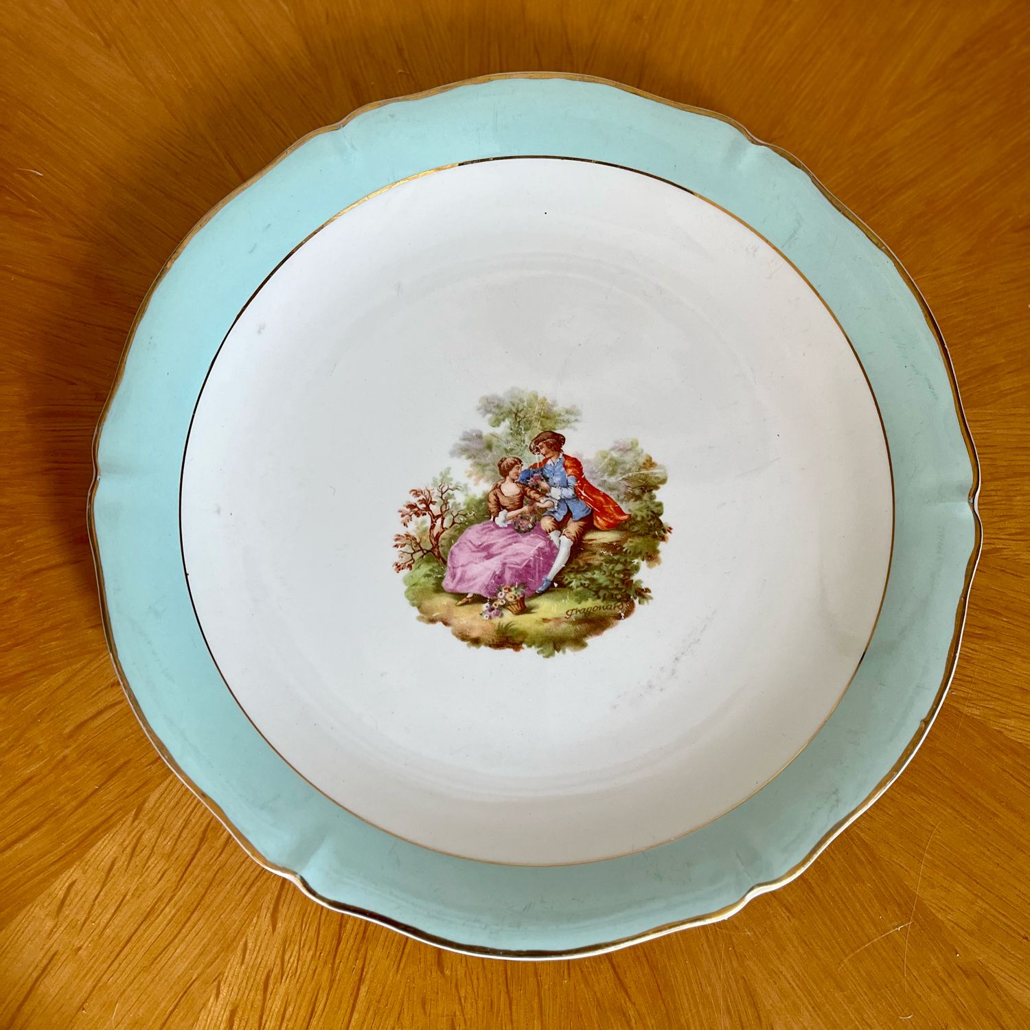 Ceranord France “Fragonard” semi vintage porcelain dish