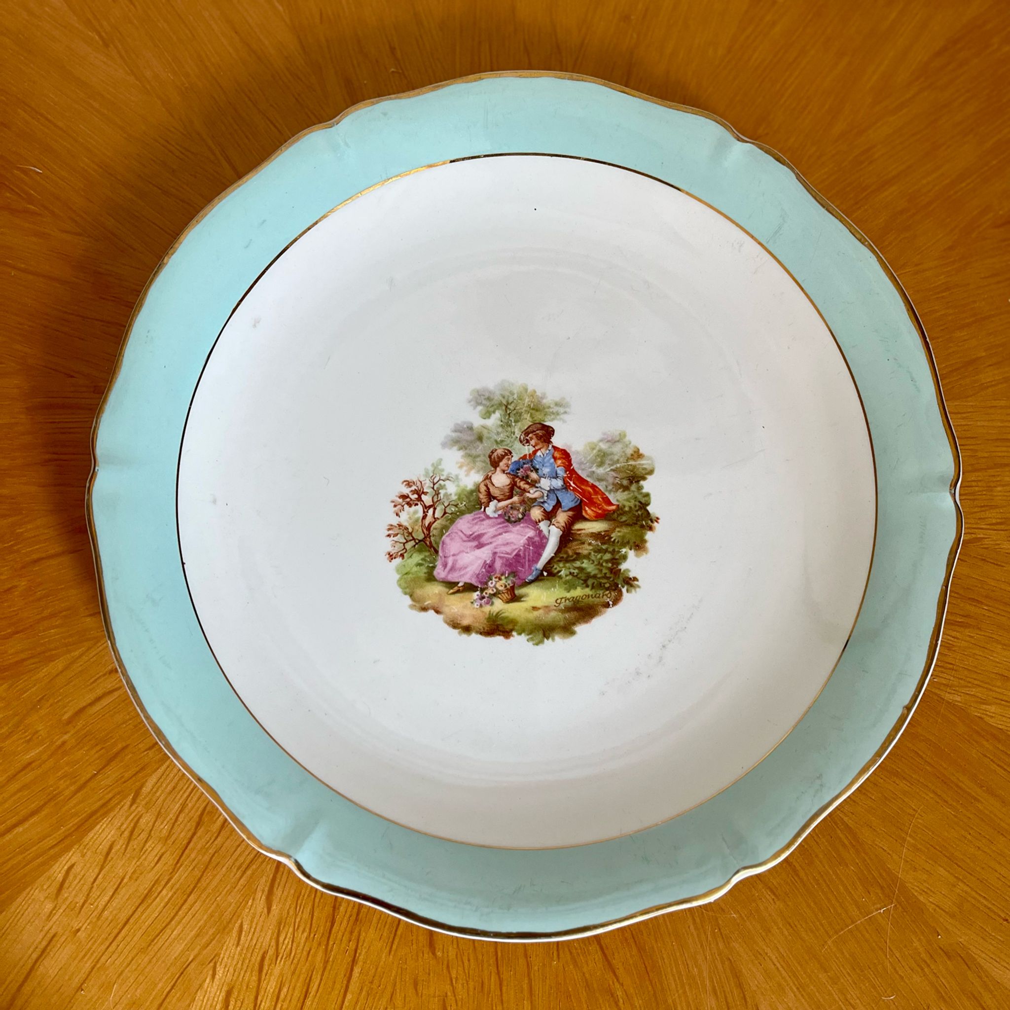 Ceranord France “Fragonard” semi vintage porcelain dish