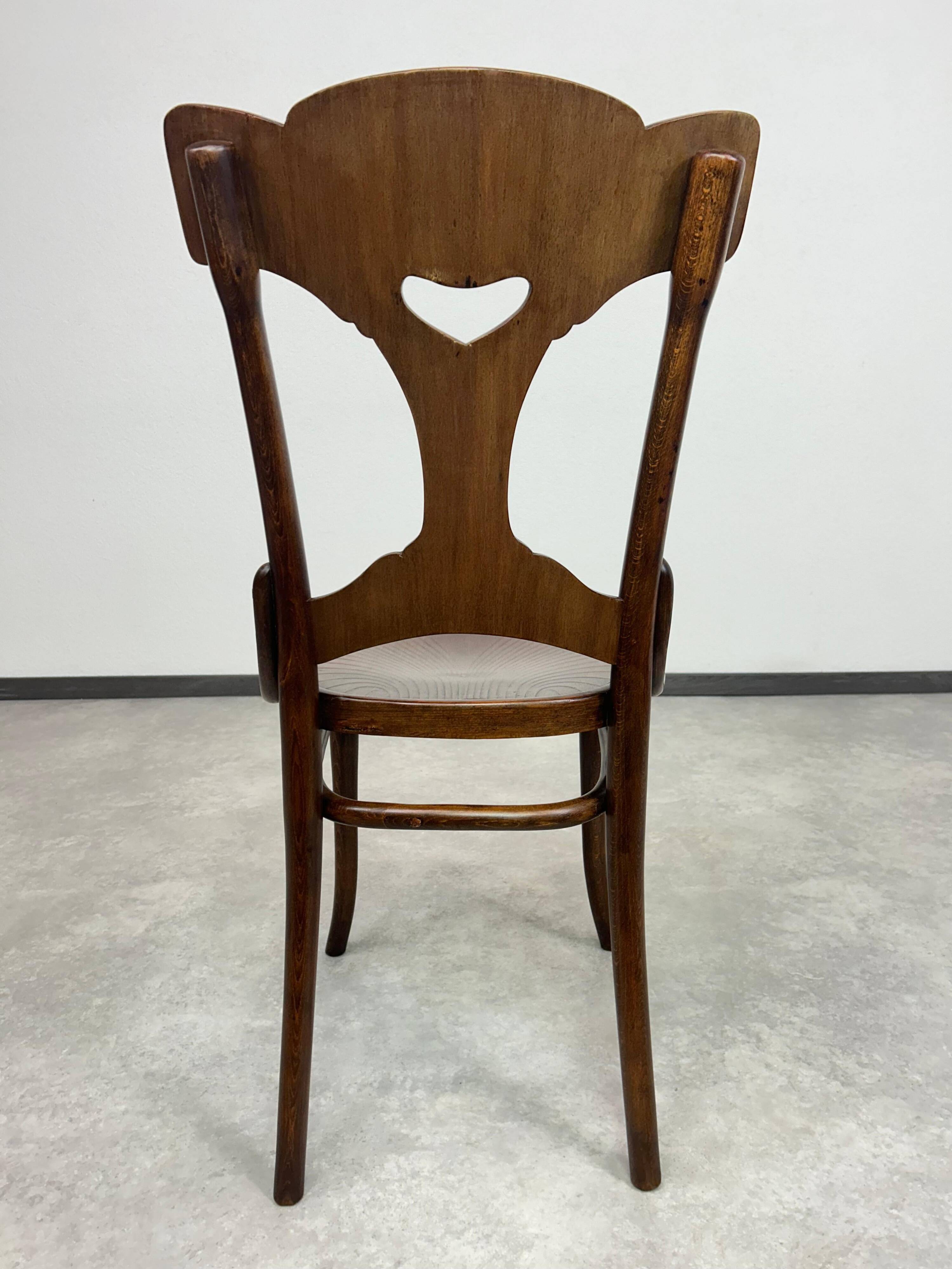 Chaise de salle à manger Jugendstil très rare n°522 par Thonet