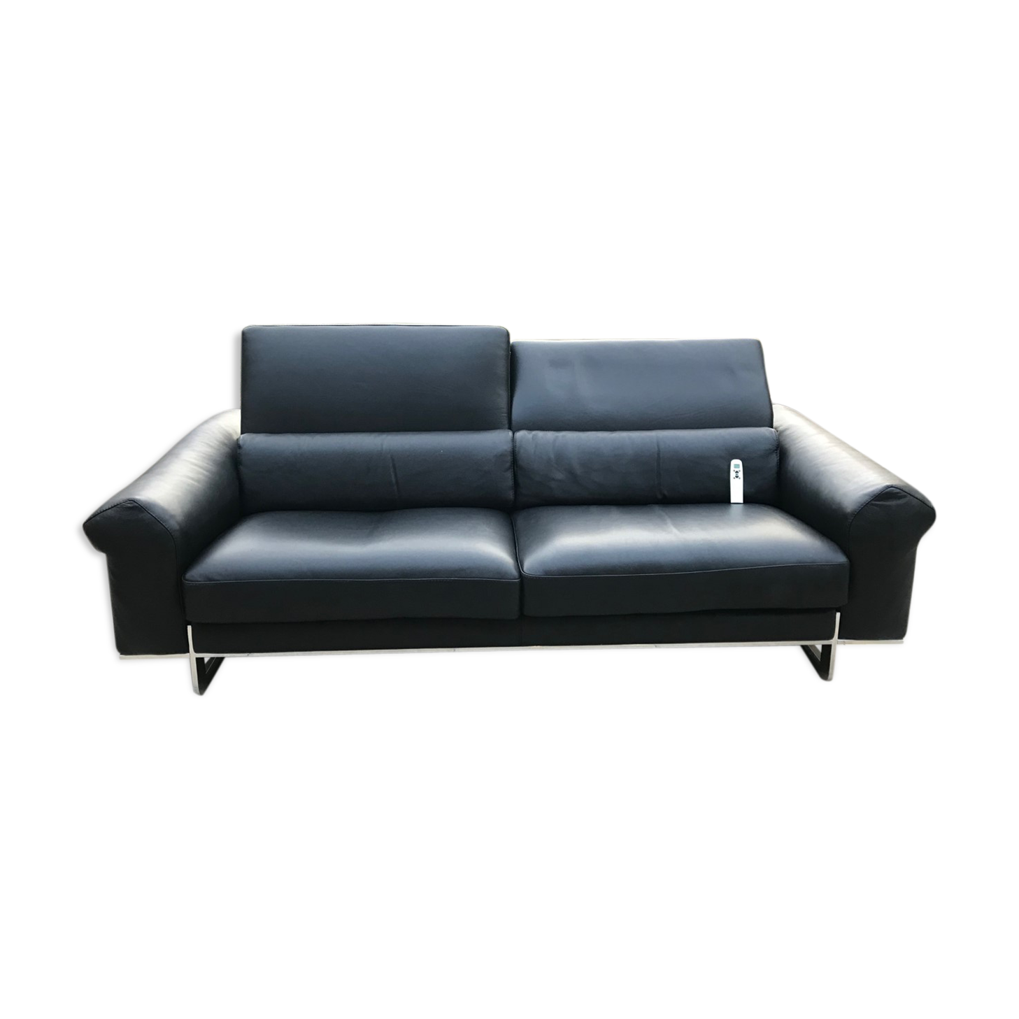 Canapé en cuir noir Roche Bobois