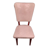 Scandinavian chair skaï white and wood feet bobbin