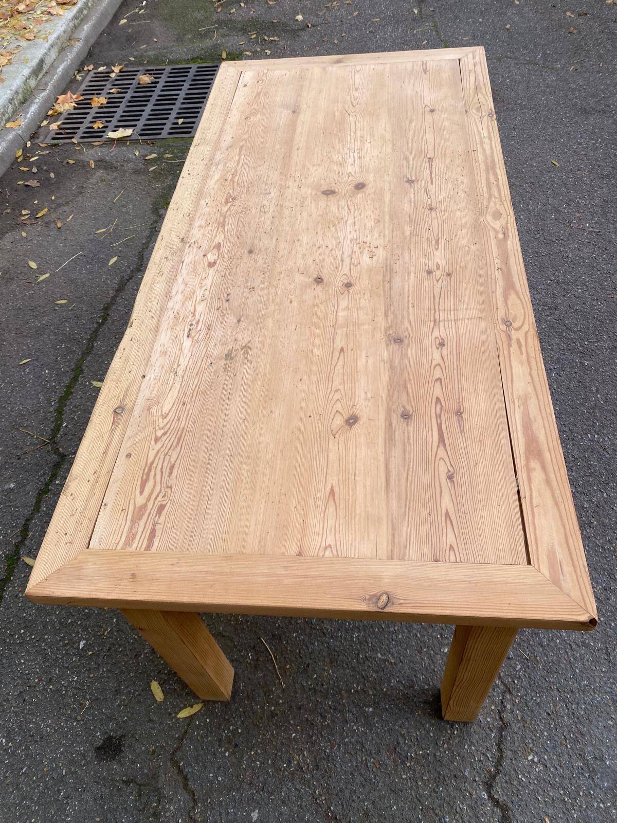 Renovated solid wood farmhouse dining table, 150cm