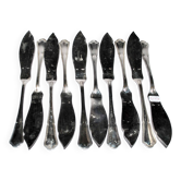 Lot de 10 couteaux à poisson ercuis en métal argenté modèle victoria spatours