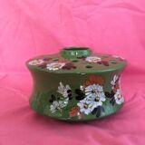 Flower pick in earthenware, early 20th century, handmade floral decoration