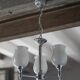 Vintage opaline pendant light, 3-light white opaline globe chandelier