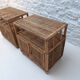 Paire de buffets en rotin vintage (Buri ) sur roulettes