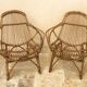 Pair of vintage rattan armchairs